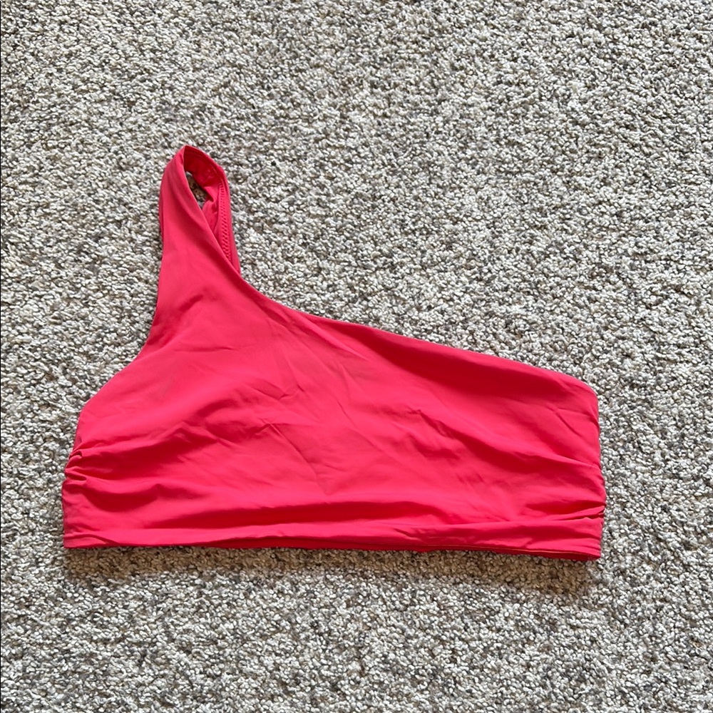 Knix One-Shoulder Pink/Red Swim Top